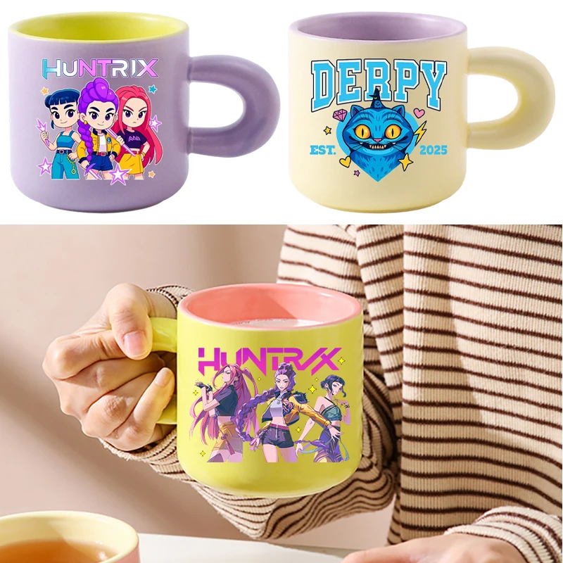 

Керамическая чашка KPop, 380 мл, мультяшная кружка «Охотники на демонов», офисная чашка для питья, кофе, воды, домашняя овсянка, кружка для завтрака, чашки для сока, молока, чая