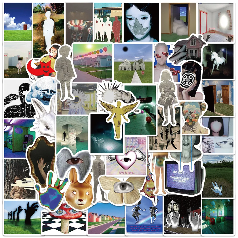 50 Stück seltsame Kern-Aufkleber, Weirdcore, ästhetische Aufkleber, Skateboard, Laptop, Gepäck, Telefon, Motorrad, wasserfester Aufkleber