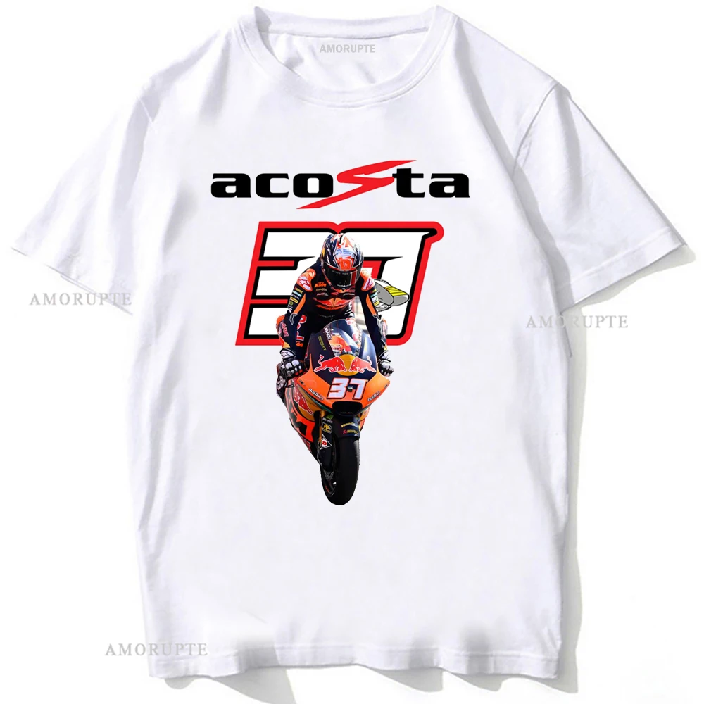 Pedro Acosta 37 rekin GP Riding t-shirt nowy męski z krótkim rękawem sportowy chłopiec na co dzień białe topy wspinaczka górska motocyklista koszulki