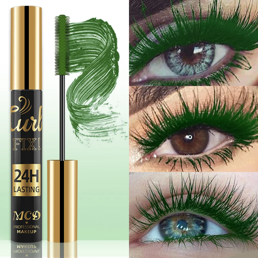 5D silk mascara with big eyes strong and lasting make up green  length waterproof Eyelash mask non-caking  prolonged masrara