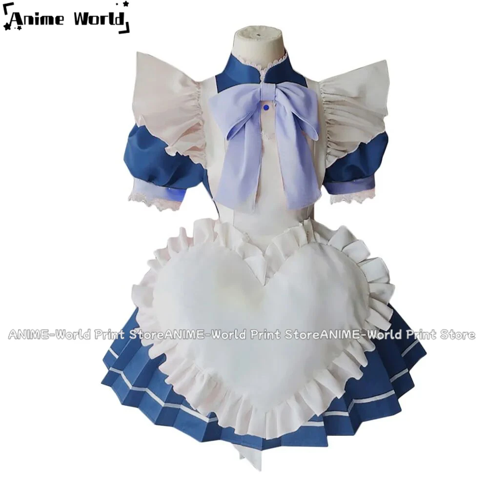 

《Custom Size》Anime Aizawa Minto Cosplay Costume Cute Blue Maid Dress Activity Party Role Play Clothing Custom-Make