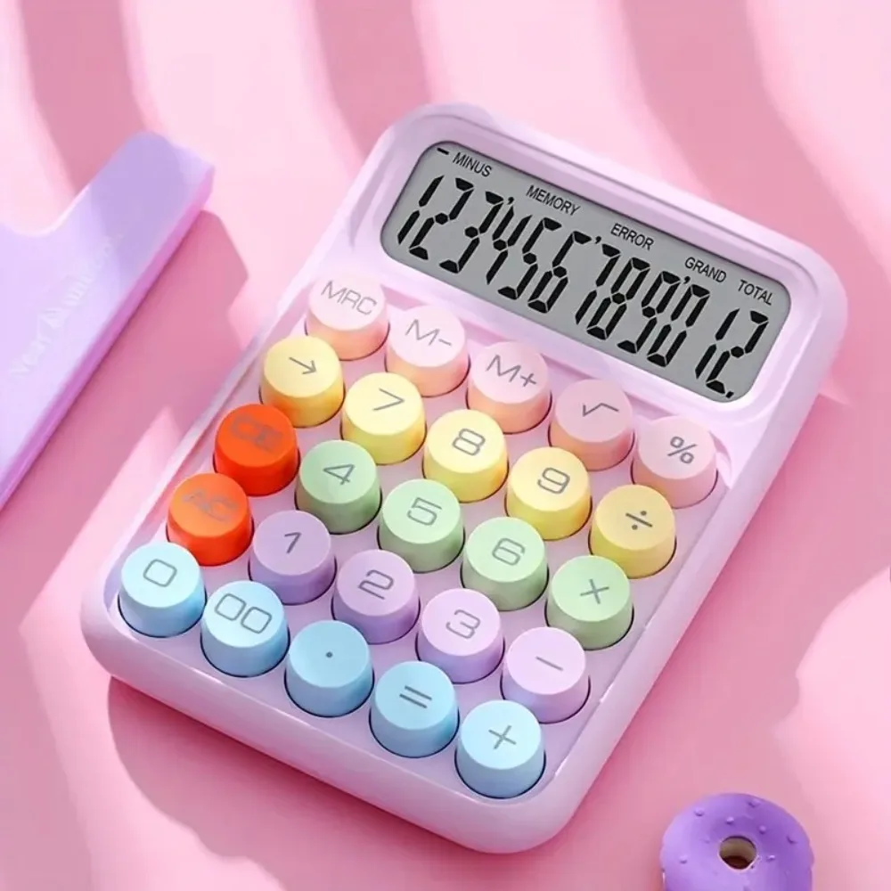 

Keyboard Calculator Office 12-digit Mechanical Calculator Cute Candy Color Calculator Desktop Stationery Quick Calculation Tool