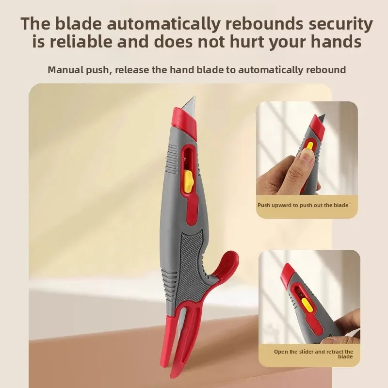 Multi-purpose Open Box Art Knife Cutting Tape Unpacking Express Knife Wrapping Glue Anti Cutting Hand Automatic Rebound Blade