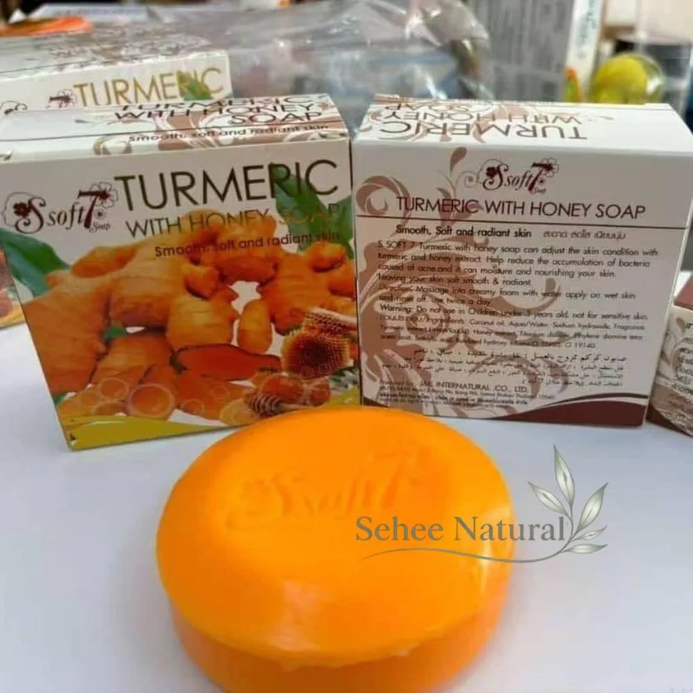 Turmeric & Honey Soap Bar Natural Organic Handmade Facial Body Cleanser Even Skin Tone Moisturizing Soothe Blemishes