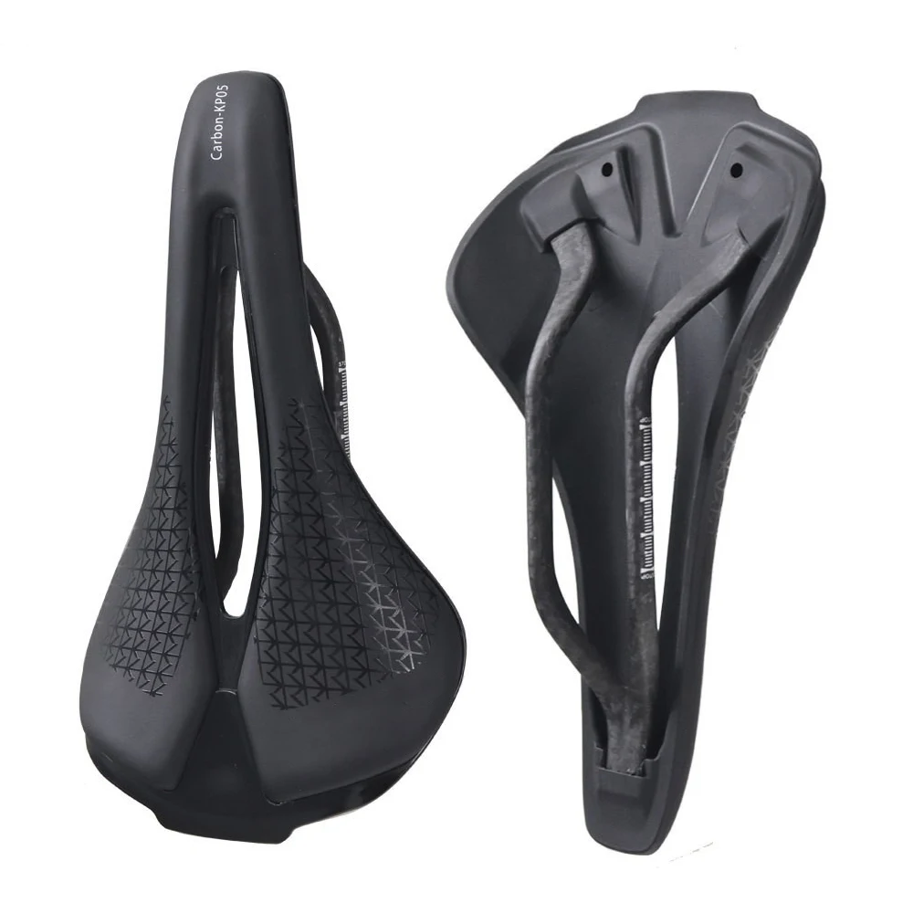 

1pc Ultra Light Bike Saddle with Carbon Rails Hollow Soft Leather Seat Cushion for Mountain Road Bicycle Cycling 250*143mm