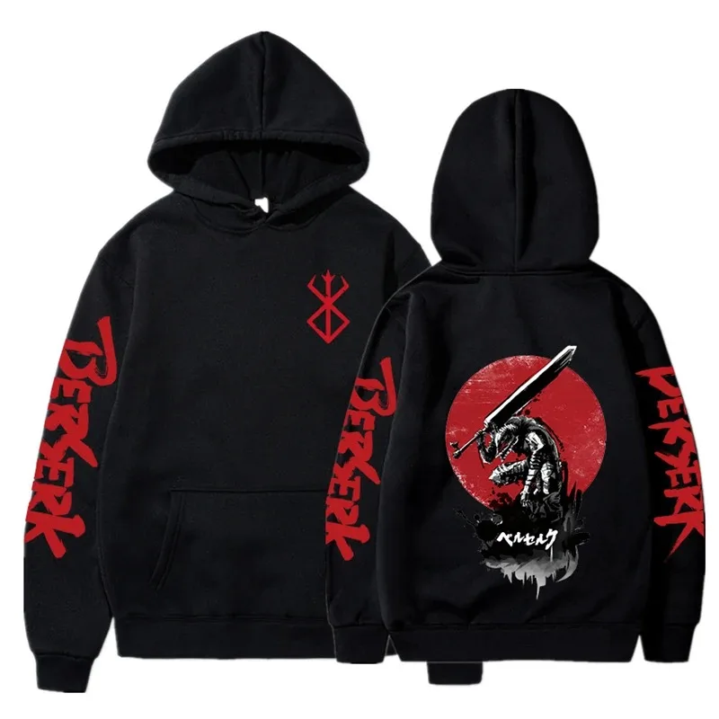 Hoodies de anime berserk masculino e feminino, moletons com capuz, pulôver casual solto, tops elegantes de cosplay 2024