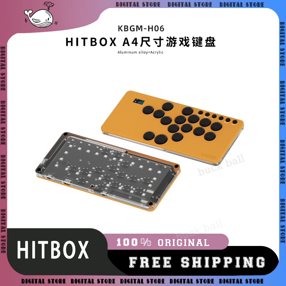 

Doio Hitbox Kbgm-H04 игровая клавиатура уличный истребитель шесть клавиш Rgb индивидуальная клавиатура для киберспорта алюминиевый сплав поддерживает переключатель Ps5