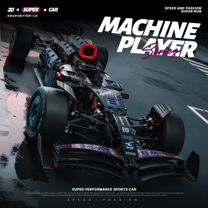 

Конструктор F1: Гоночный автомобиль для мальчиков, модель для сборки, подарок на детский праздник, большая сборная модель спортивного автомобиля