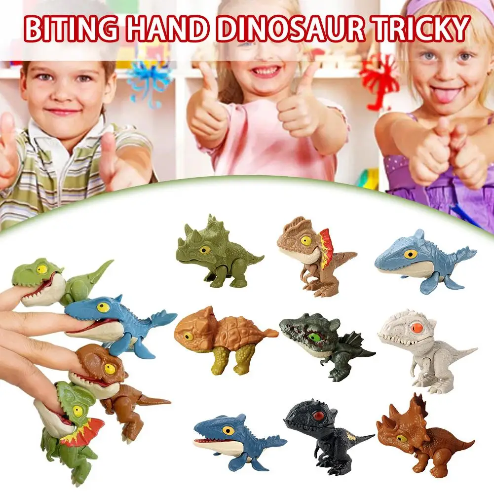 Finger Dinosaur Tricky Tyrannosaurus Model Biting Hand Fidget Mosasaurus Jurassic Dino Toy For Children Dino Movable Fun Gi T9C7