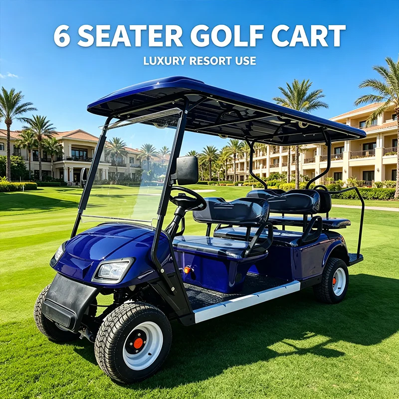 New Lithium-Battery 4-Seater Electric Golf Cart/Sightseeing Vehicle for Adults – Includes Audio System Custom Roof Light Strip