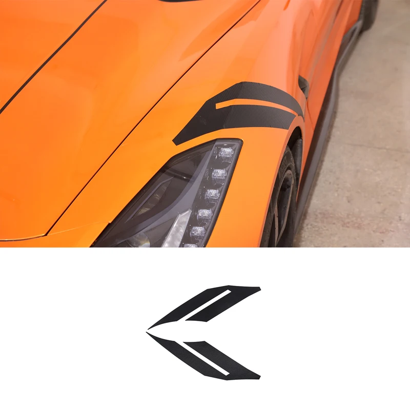 

For Chevrolet Corvette C7 2014-2019 Carbon Fiber Style Headlight Decoration Sticker Appearance Modification Accessories