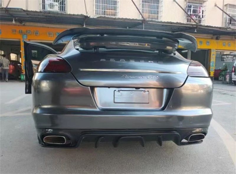 For Porsche Panamera 2010 2011 2012 2013 ReaI Carbon Fiber Bumper Rear Lip Spoiler Kit