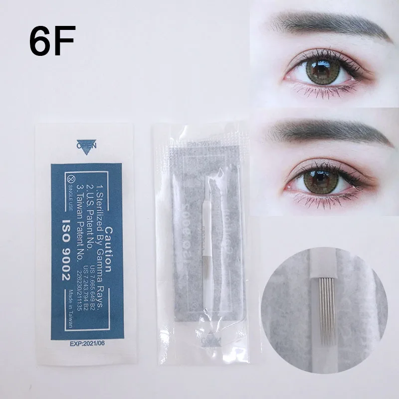 50pcs Dermograph 1R Original USA Mosaic Tattoo Machine Pen Needle Agulhas 1 Prong For Permanent Makeup Eyebrow & Lip