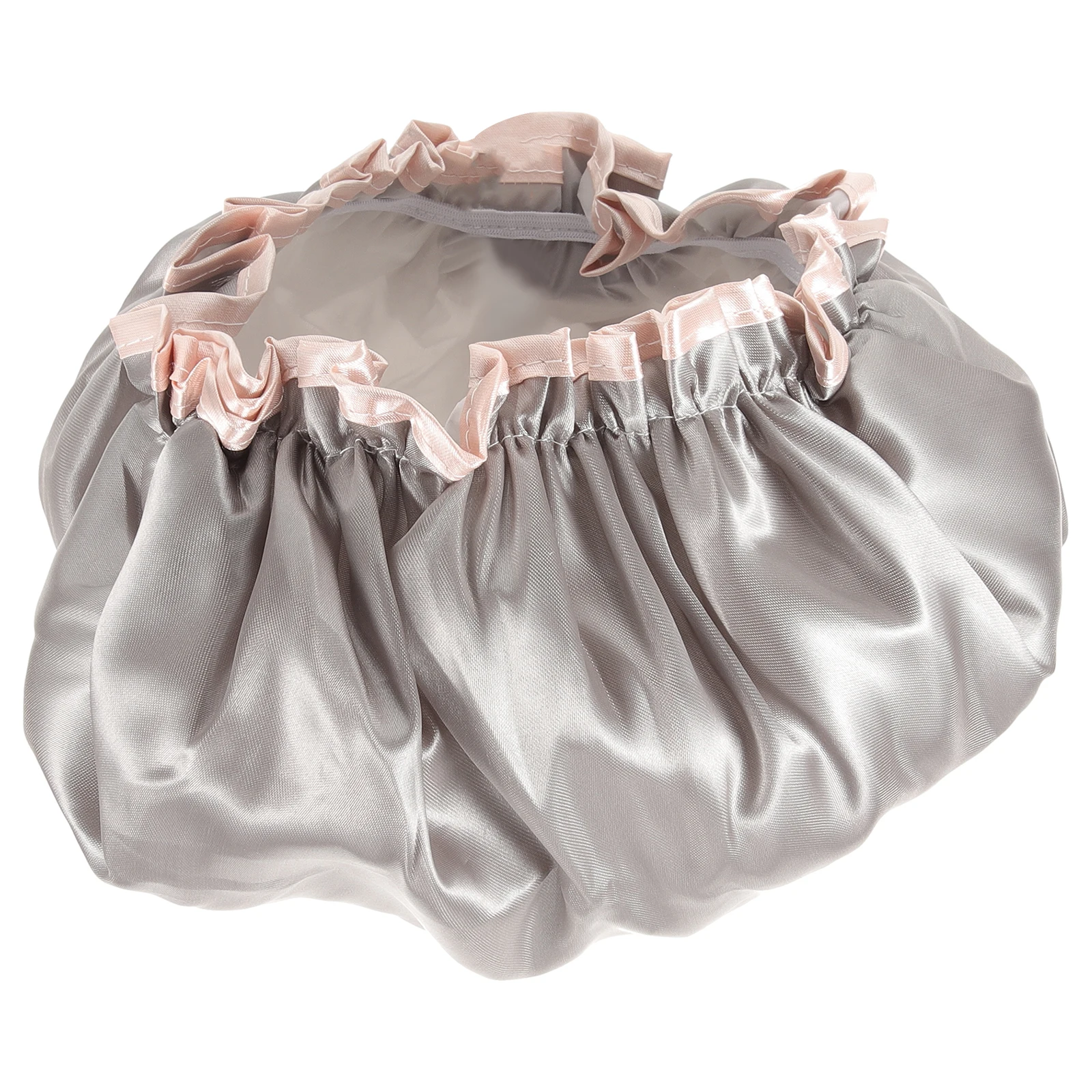 

Shower Cap Bath Hat Waterproof Silk Travel Bonnet Double Layer Reusable Soft Elastic Lightweight Foldable One Size Fits Most