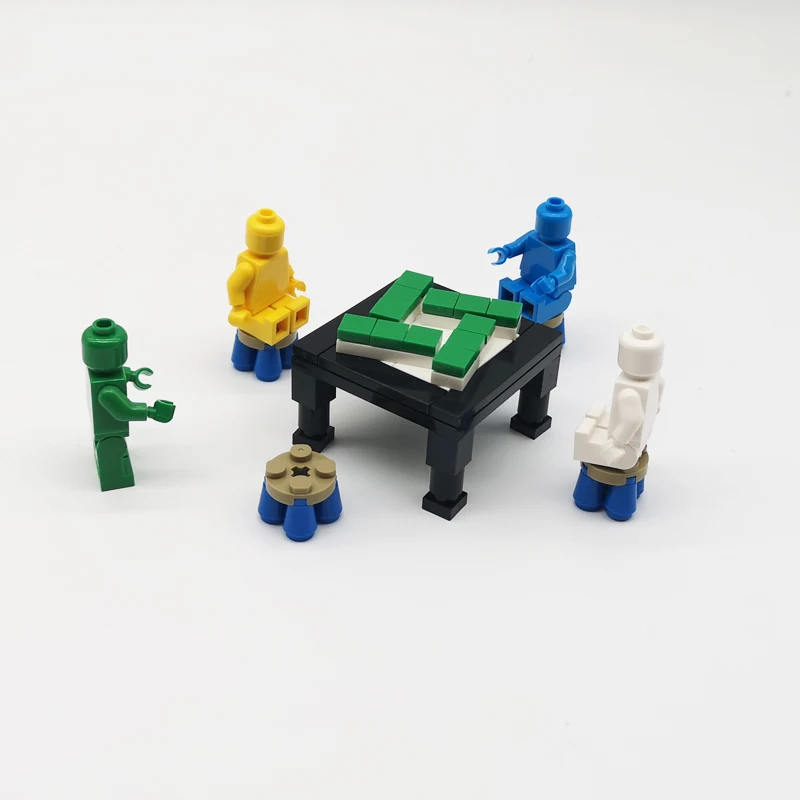 MOC-Bausteine, Möbel und Dekorationen für Wohnzimmer und Schlafzimmer – Bett, Bücherregal, Sofa, Computertisch, kleine Pflanzgefäße, Spielzeugmodelle. – Detail 14
