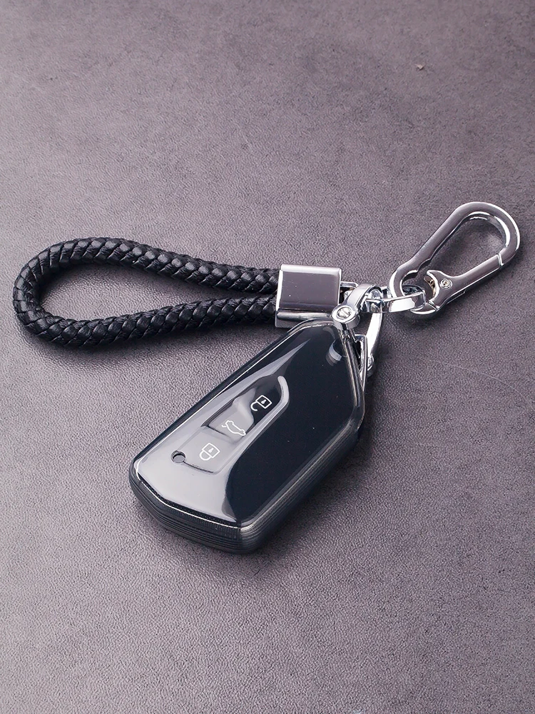 Transparent Black Soft TPU For Volkswagen Golf 8 MK8 ID 4 ID.3 Skoda A8 Octavia Formentor Tarraco Car Key Case Cover Holder Fob