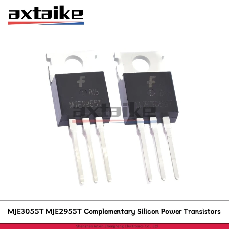 10PCS MJE3055T MJE2955T TO-220 MJE3055 MJE2955 2n3055 10A 60V 75W NPN PNP DIP Complementary Silicon Power Transistors
