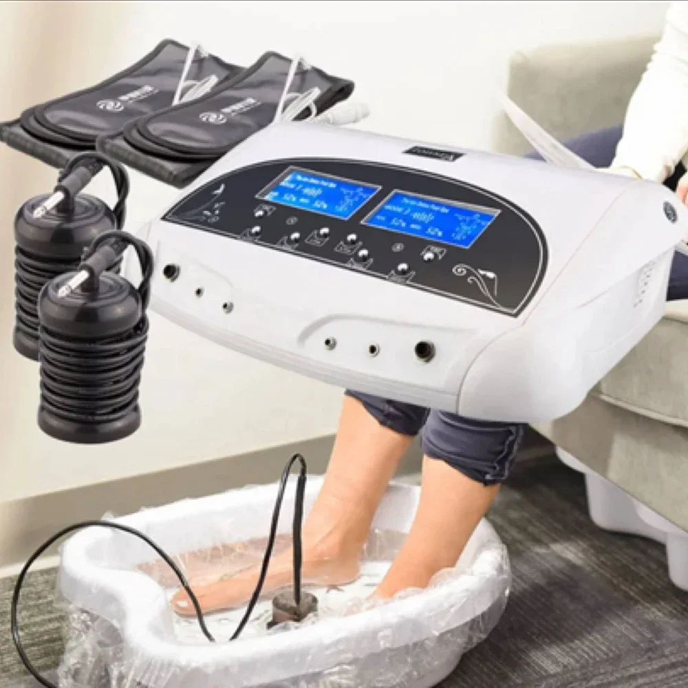 Dual Action Foot Detox Machine Ion Cleansing Infrared Therapy Hydrotherapy Foot Bath Function Sleep Aid for Home Spa Use