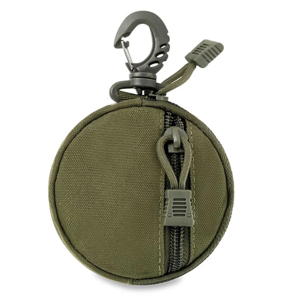 

Outdoor Men Coin Purse Hanging Double Layer Female Money Bag Multifunctional Solid Color Zipper Purse Wallets Travel