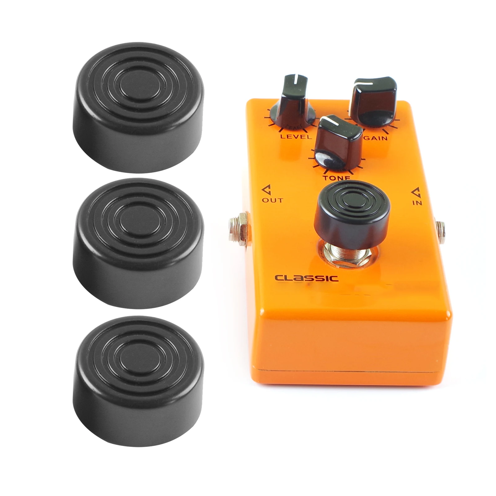 3PCS/6PCS/9PCS Footswitch Topper Protector ABS Bumpers for Guitar Effect Pedal Black Key Cap