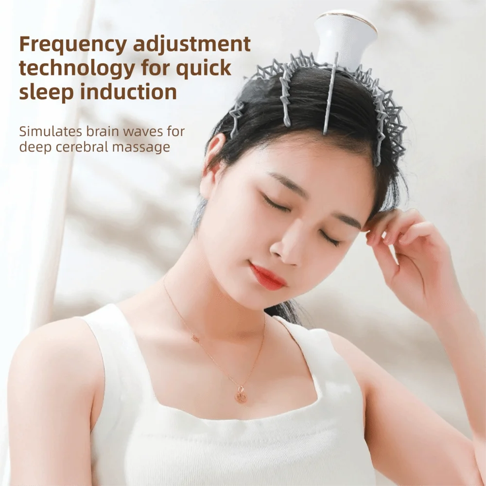 USB Rechargeable Head Octopus Massager Kneading 500mAh Portable Scalp Massager Vibration Red Light Care