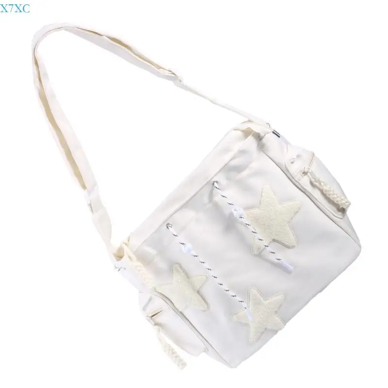 

X7XC Lovely Bag for Women Aesthetic Crossbody Bag Star Shoulder Purse Large Capacity Bag Student School Bag