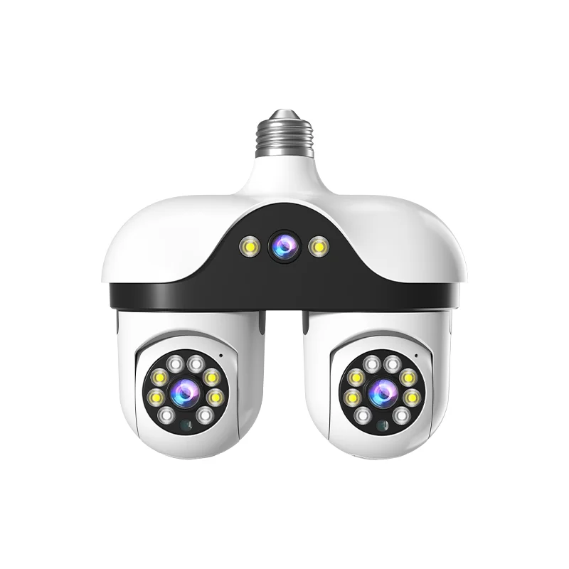 6.0MP V360pro APP E27 Full Color Triple  Lens  PTZ IP Dome Camera  Night Vision AI Humanoid Detection Home Security CCTV Monitor