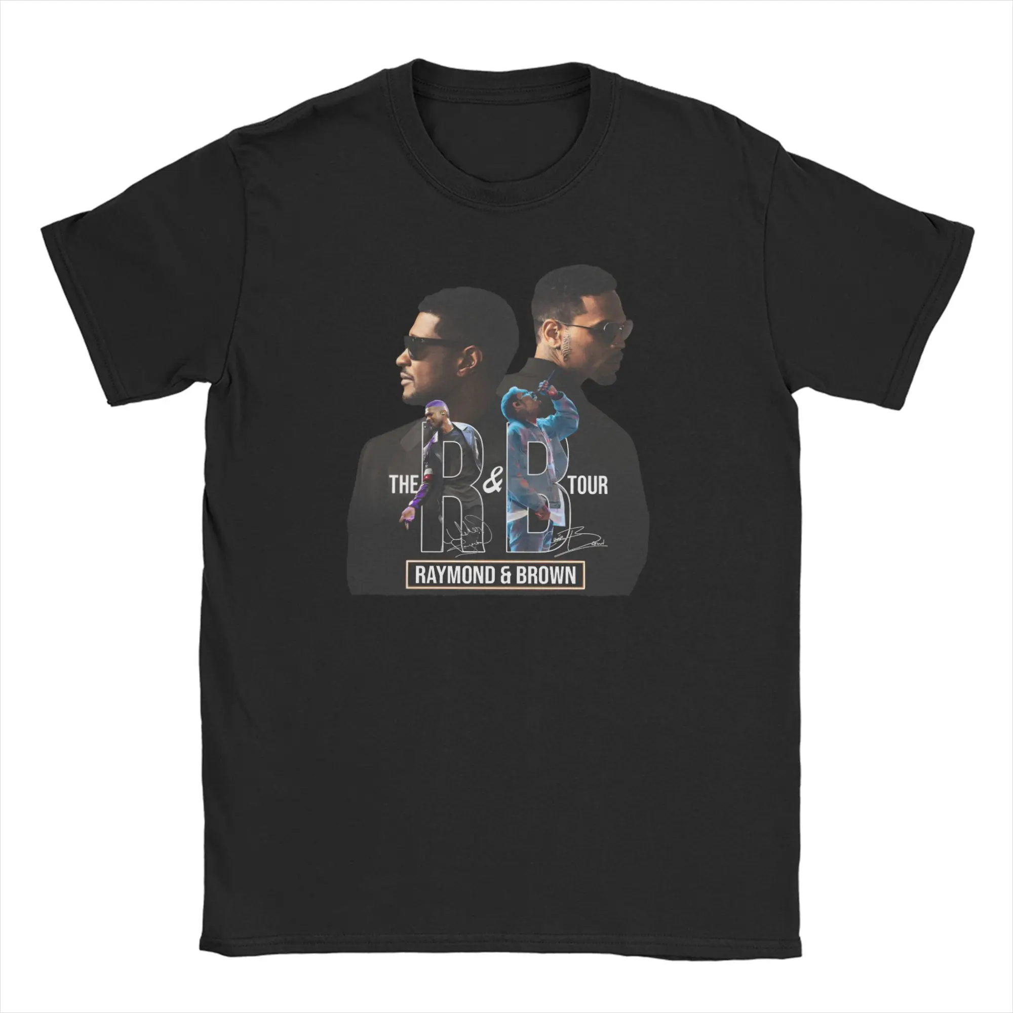 Camisetas R&B Tour Kings Usher Raymond Chris Brown Raymond para hombre, camisetas con cuello redondo, camisetas de algodón, ropa recién llegada