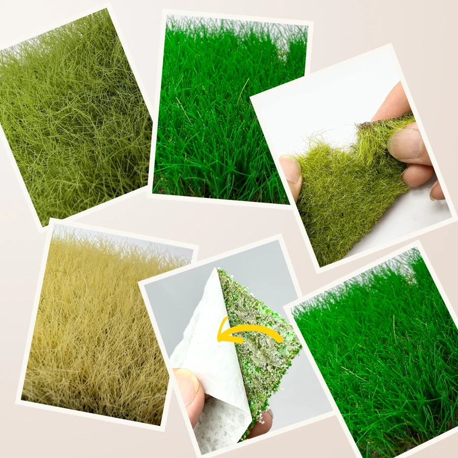 

8/10/12/16mm Miniature Grass Tuft Hand Torn Plants for HO OO N Railroad Scenery/Military Wargame/Sandtable Layout/Diorama 1Box