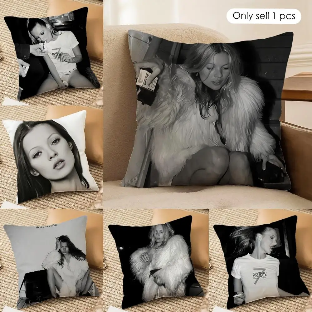 Model K-Kate M-Moss Cushion Cover Silky Short Plush Invisible Zipper Dustproof Sofa Pillow Case For Home Decor