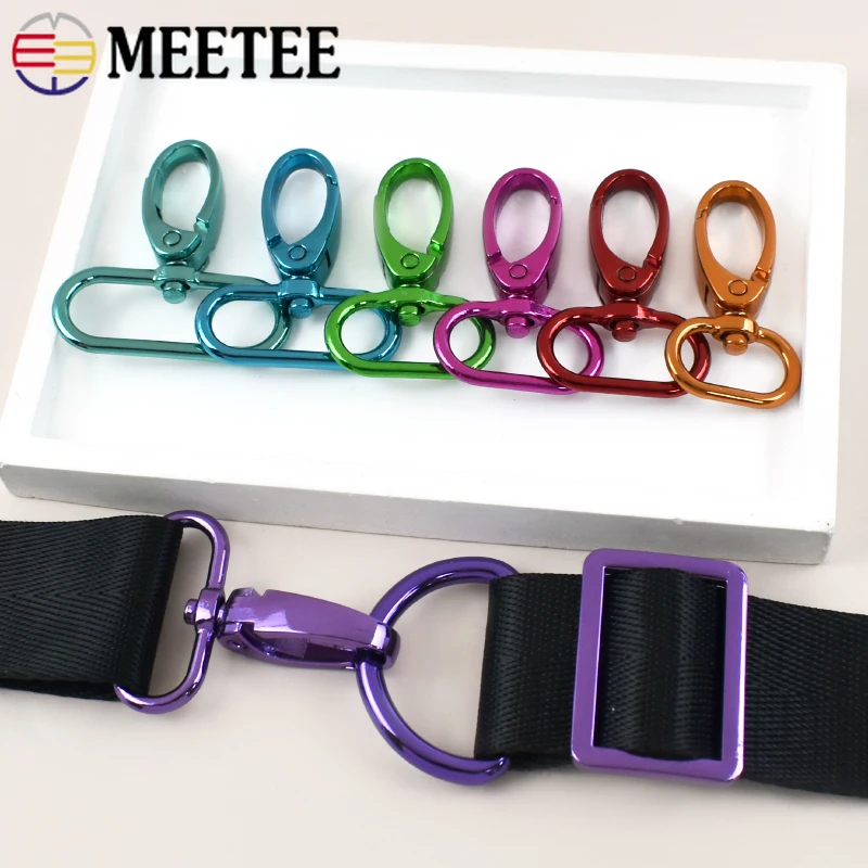 

5/10Pcs 20-38mm Colored Metal Buckles for Handbag Keychain Carabiner Swivel Lobster Clasp Pet Collar Snap Hooks DIY Accessories