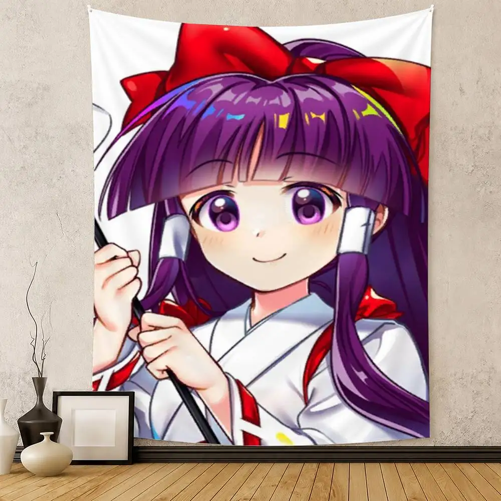 Hakurei Reimu Touhou Project Flag Digital Printing Banner for Garage Wall Out Door Decoration