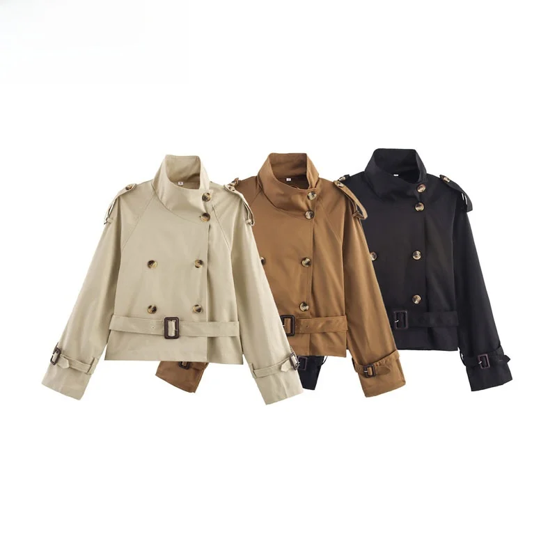 

Faionable Street Sle ort пальто Jaet женское осеннее новое поступление двубортная универсальная верхняя одежда из полиэфирного волокна