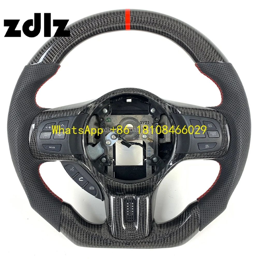 

For Mitsubishi Lancer Evolution EVO EX X 10 Perforated Leather Real Carbon Fiber Steering Wheel 2007-2017