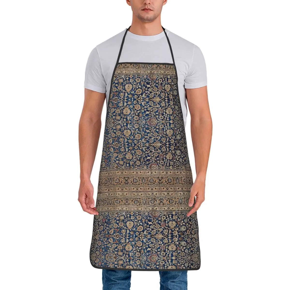 Antique Tabriz Persian Rug Apron Men Women Unisex Kitchen Chef Bohemian Boho Style Tablier Cuisine for Cooking Baking Gardening