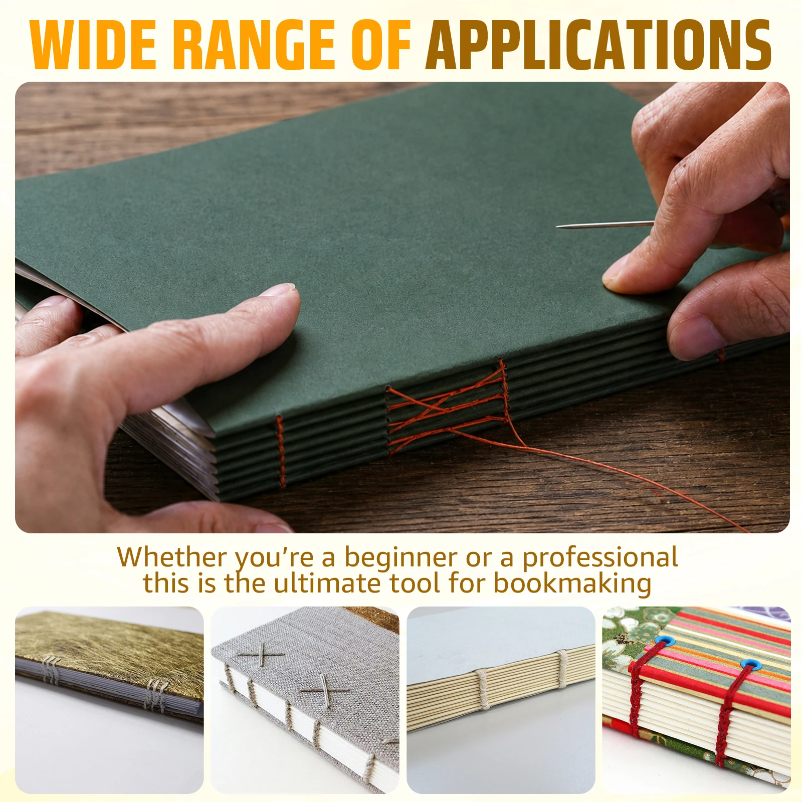 Book Binding Cradle Kit Wooden Bookbinding Supplies Portable Bookbinding Hole Punching Tools for Notebook Binding Journal Making
