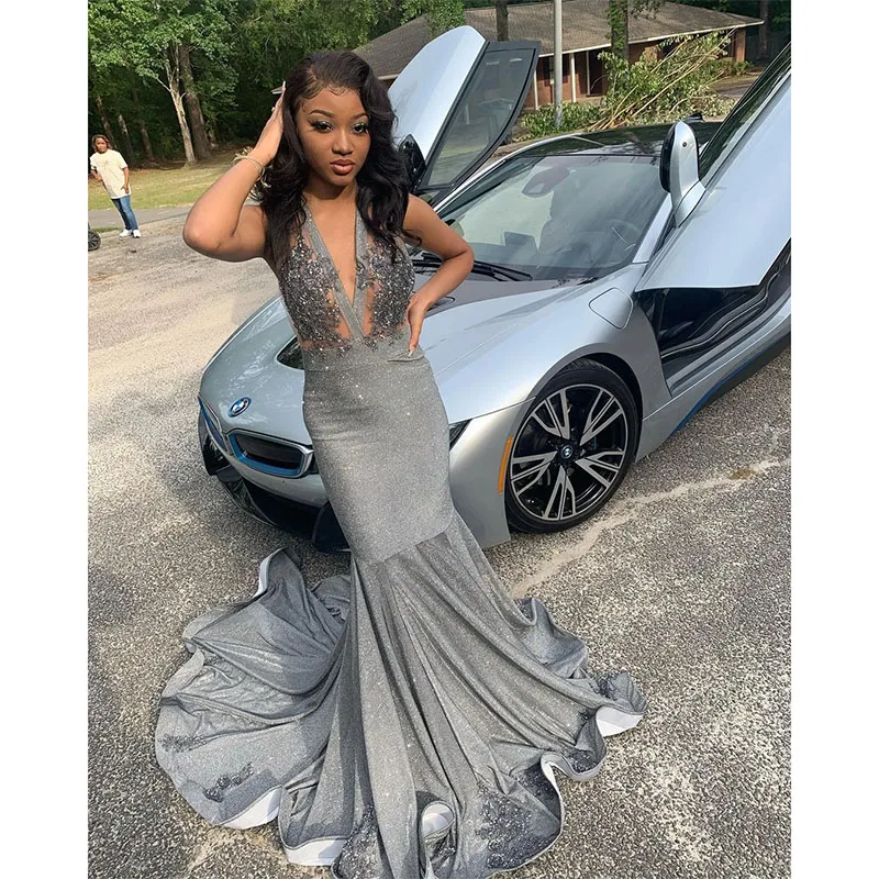 

Customized Sexy Mermaid Evening Dresses V-Neck Prom Party Dress Sleeveless Dresses for Special Occasions Formal Evening Gown