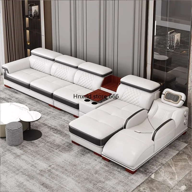 Reclining Massage Living Room Sofas Fancy Modern Nordic Sectional Couch Lounge Leather Divani