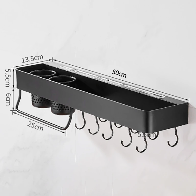 Multifunctional Kitchen Wall Mounted Rack Storage Spice Storage Rack Storage Pot Lid Rack Knife Hanger Rack With Hooks