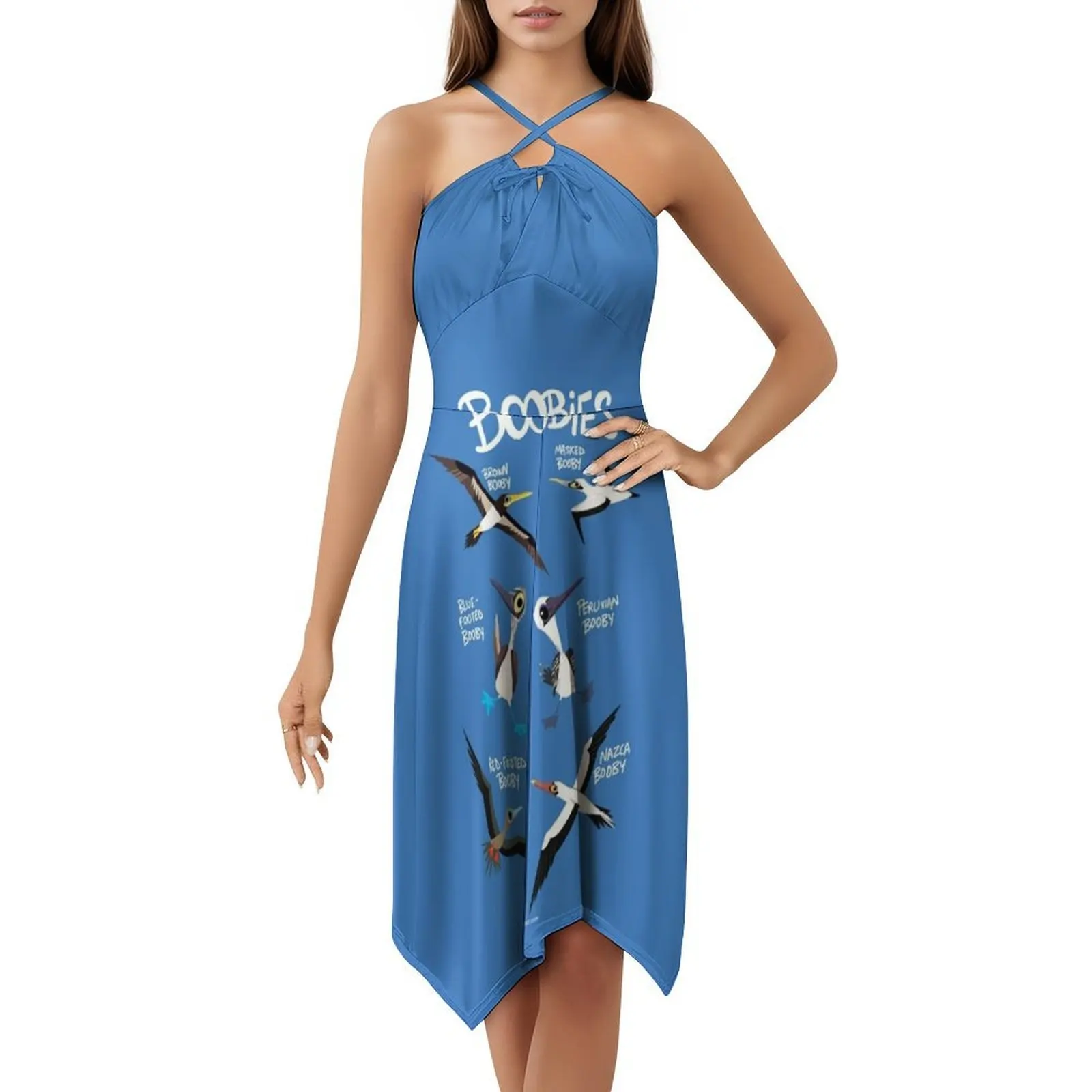 فستان Boobies Floral Smock للنساء للربيع والصيف فستان كاجوال للحفلات Boobies Booby Birds Nature Wildlife Dress #5