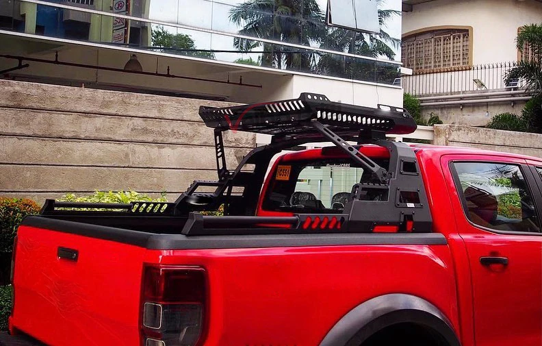 التقاط شاحنة 4X4 اكسسوارات الرياضة عمود لف مع حامل سقفي لتويوتا هايلكس 2021