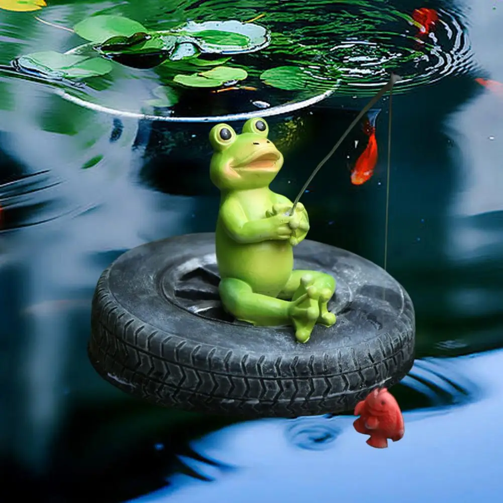 

Frog Floating Ornament Eco-friendly Floating Frog Sculpture For Pond Pool Decor Detailed Water Figurine Craft For Fish Tank