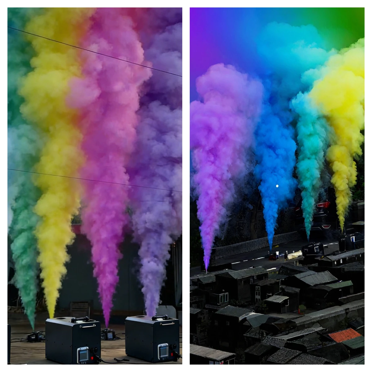 Color Fog Smoke Machine for Stage Club Bar DJ Wedding Gender Reveal Party Event Show Baby Shower - Creates Stage Effect with Boy