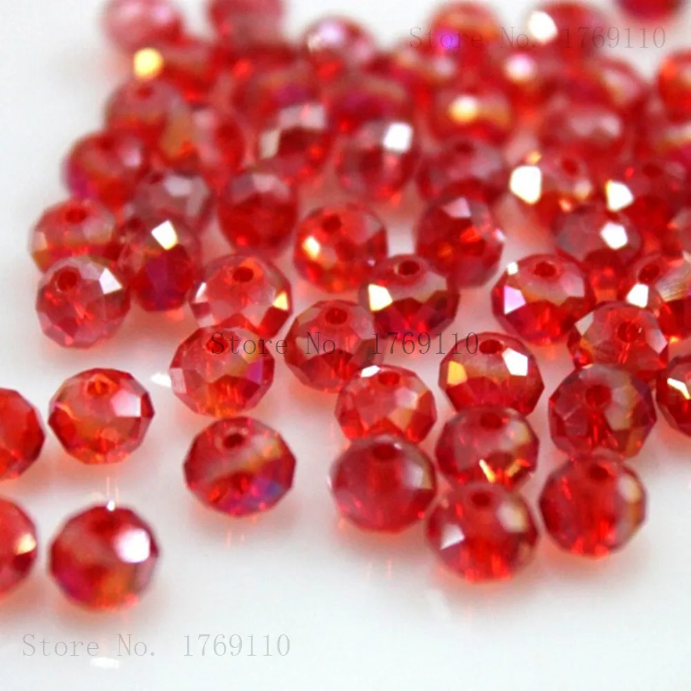 Isywaka Black Colors 4*6mm 50pcs Rondelle Austria faceted Crystal Glass Beads Loose Spacer Round Beads for Jewelry Making