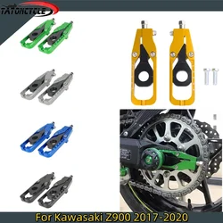 For Kawasaki Z900/ZR900F CNC Aluminum Motorcycle Rear Chain Adjusters Tensioner Catena With Spool 2017 Z 900 Accessories