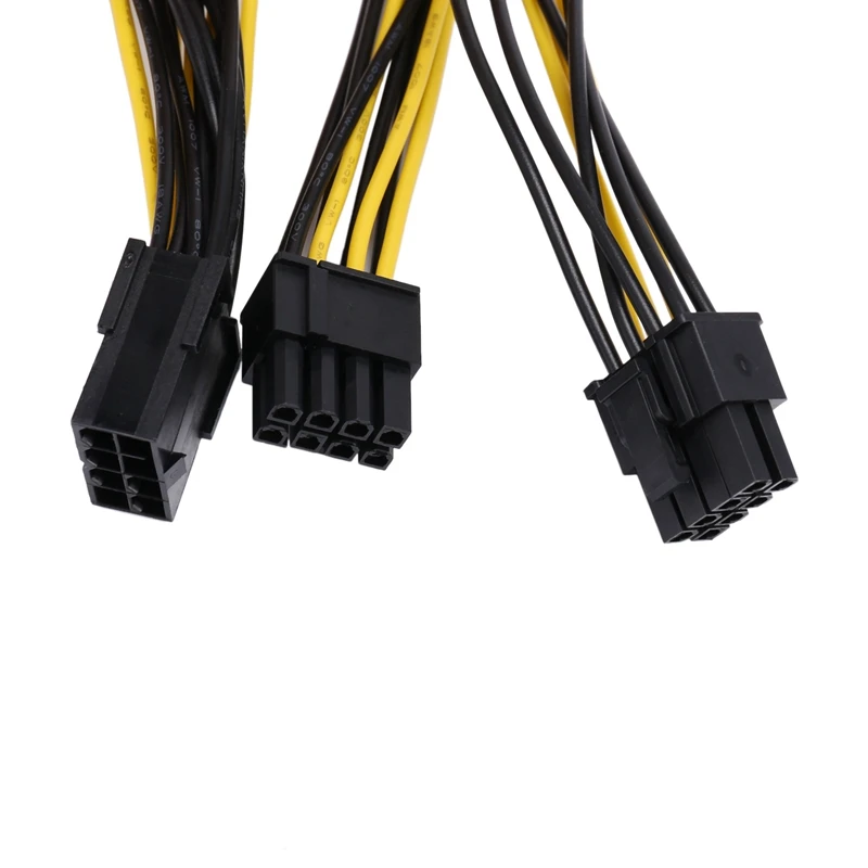 채굴용 GPU 전원 공급 장치 브레이크아웃 보드용 전원 케이블, PCI 익스프레스-듀얼 PCIE 6 + 2 핀 PCI-E, 18AWG, 4 개