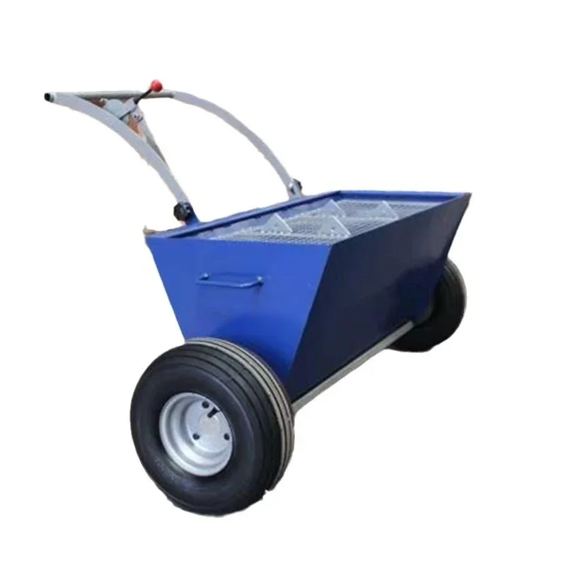 Emery distributing machine, hand-pushed emery distributing machine, electric seat-mounted distributing machine