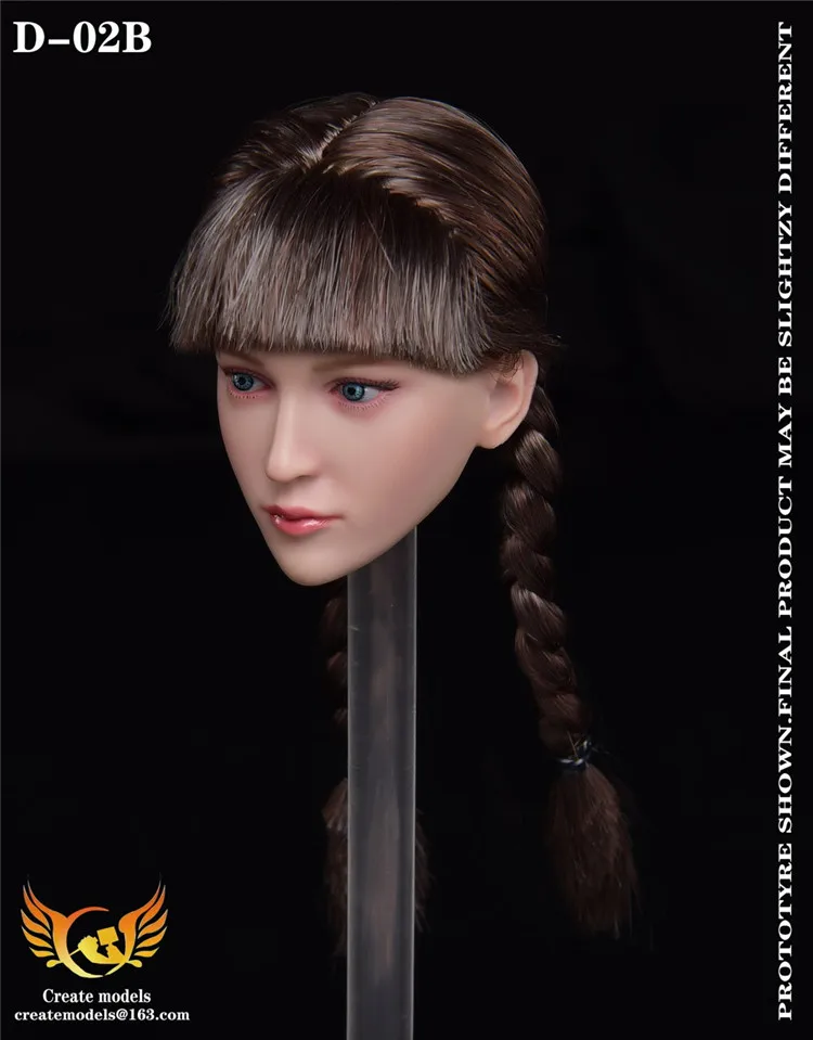 

Createmodels 1/6 Scale Female Head Sculpture Hair Student Version Head Carving Model for 12in Action Figure Body