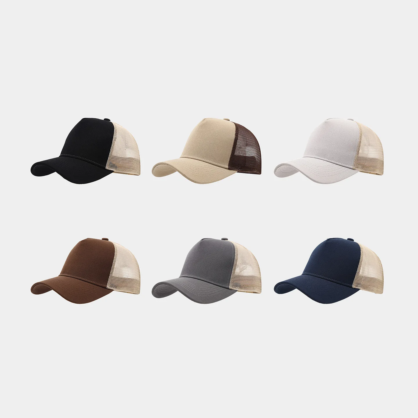 Customized Printed Logo Color Blocked Mesh Breathable Duck Tongue Caps Men's And Women's Outdoor Leisure Sports Baseball Hats