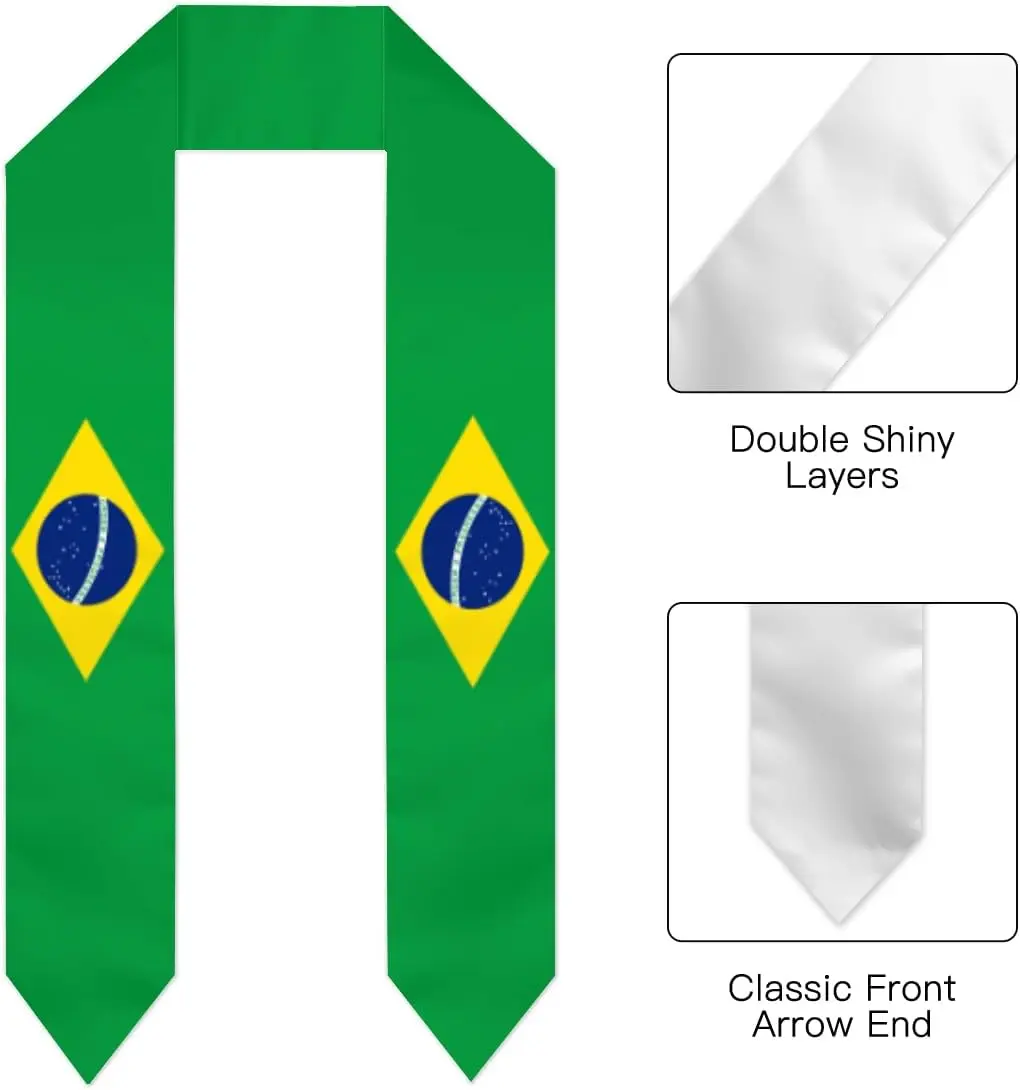 Brazil Flag National Thme Graduation Stole/Sash/Scarf, Graduation Gift,One Size Fits All Mens Tie